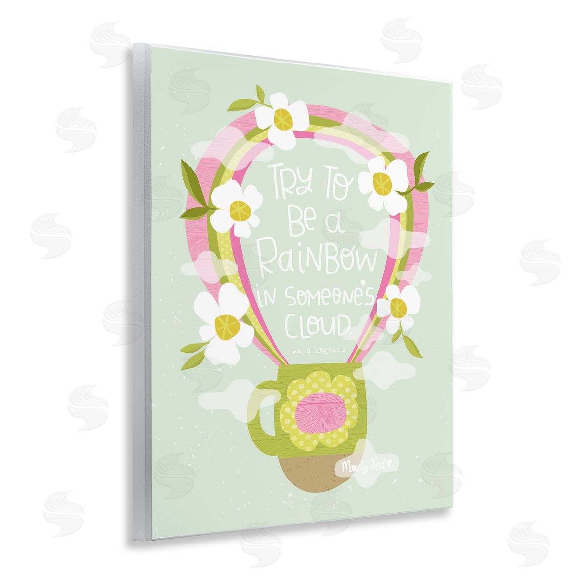 Rainbow in Someone's Cloud Wood Plaque Wall Art, Home Decor by Mandy Ford Art + Illustration
