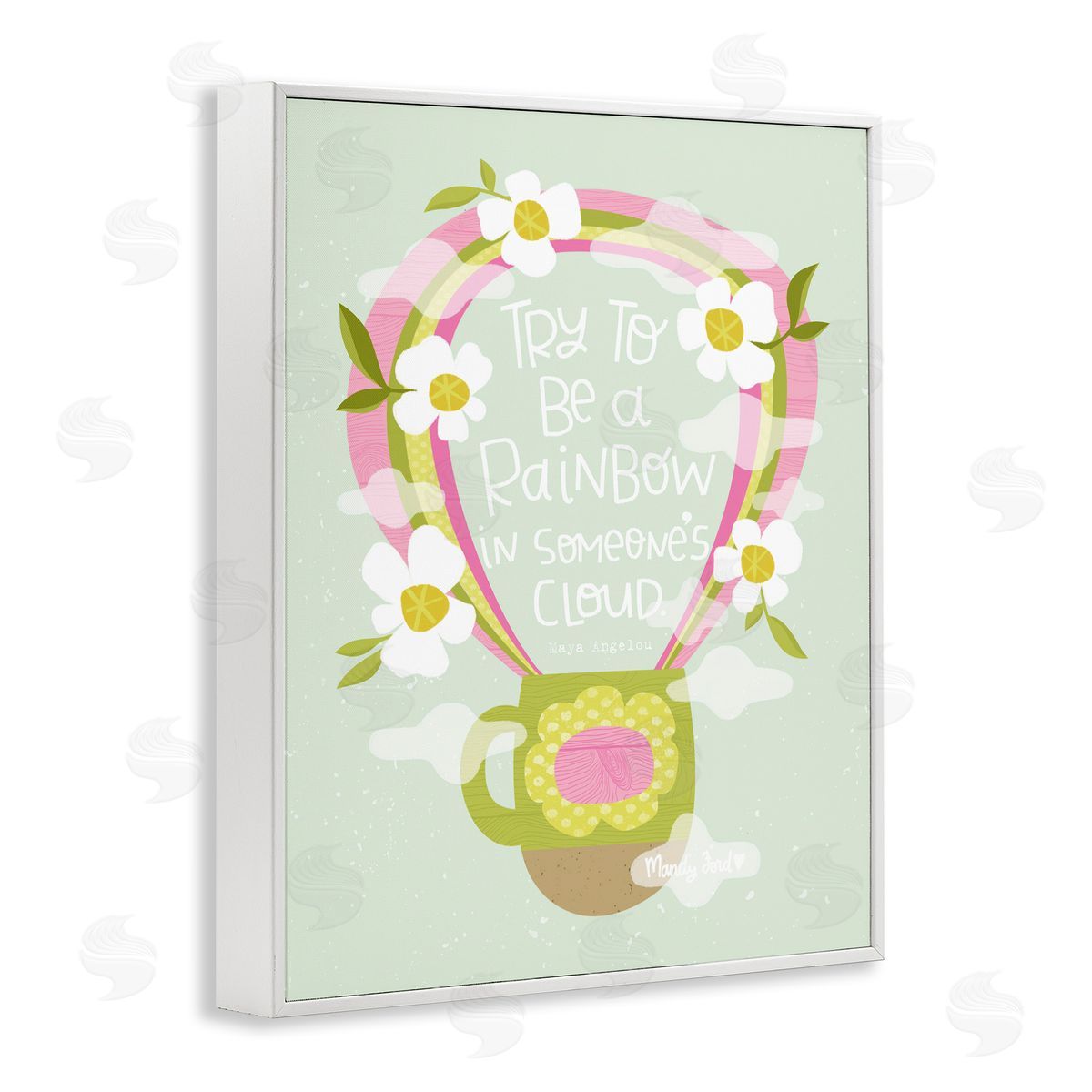 Rainbow in Someone's Cloud White Frame Print Wall Art, Home Decor by Mandy Ford Art + Illustration