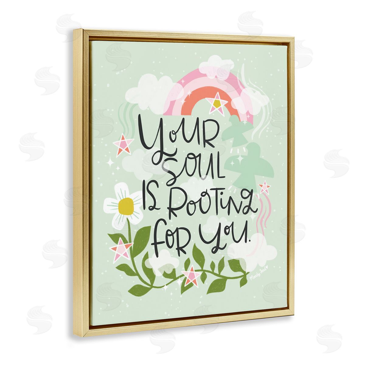 Your Soul Is Rooting For You Gold Floating Frame Canvas Wall Art, Home Decor by Mandy Ford Art + Illustration