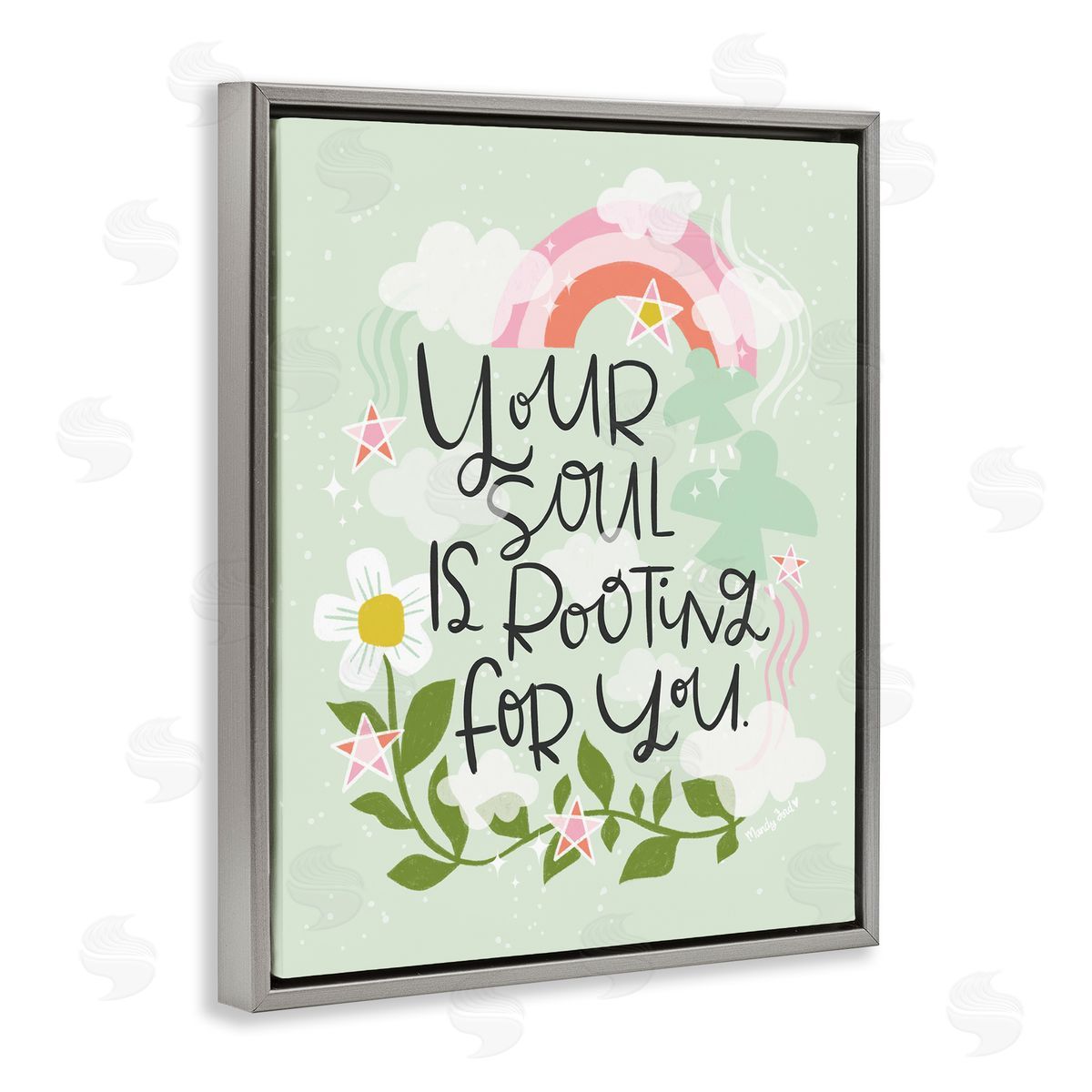 Your Soul Is Rooting For You Grey Floating Frame Canvas Wall Art, Home Decor by Mandy Ford Art + Illustration