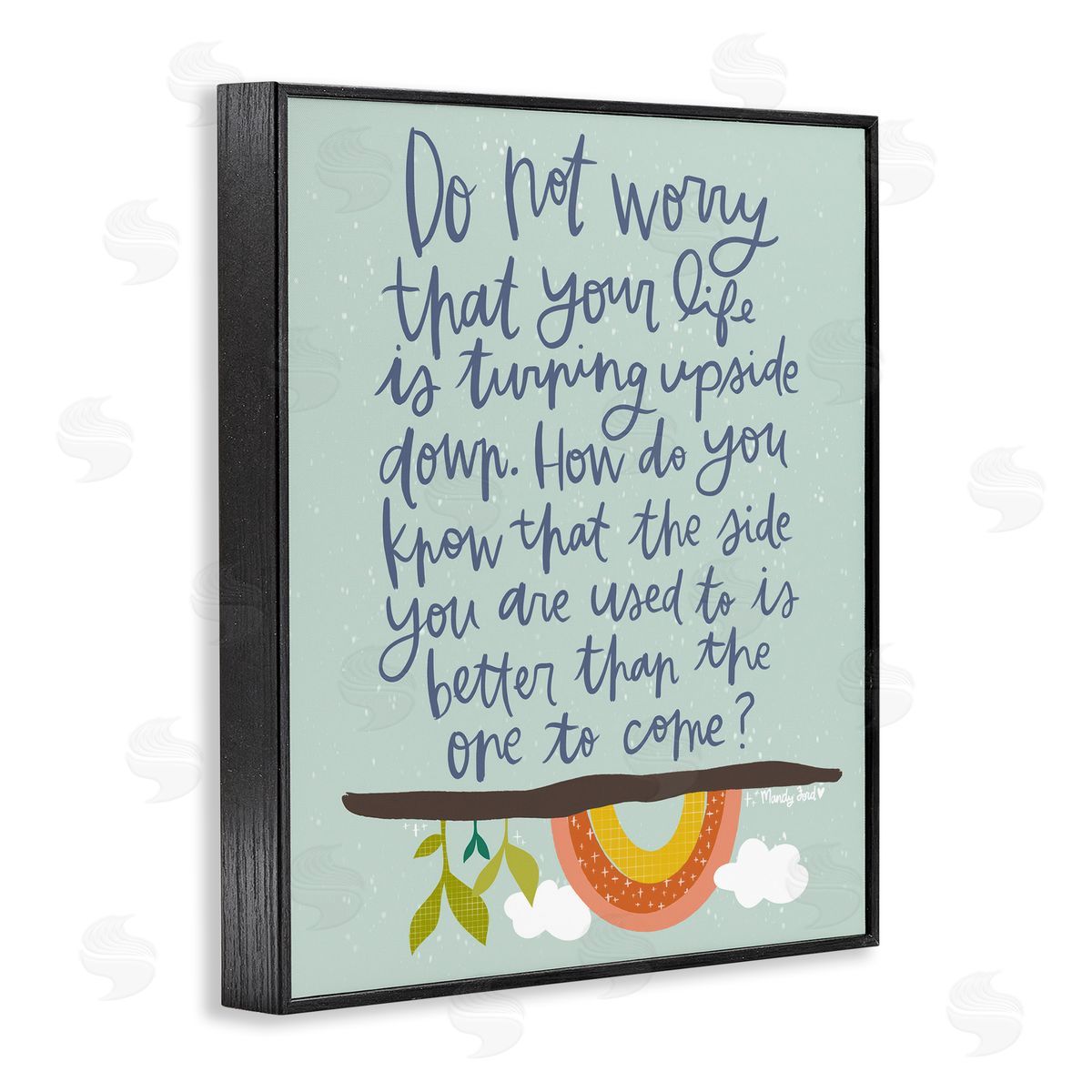 Hopeful Encouraging Phrase Black Frame Print Wall Art, Home Decor by Mandy Ford Art + Illustration