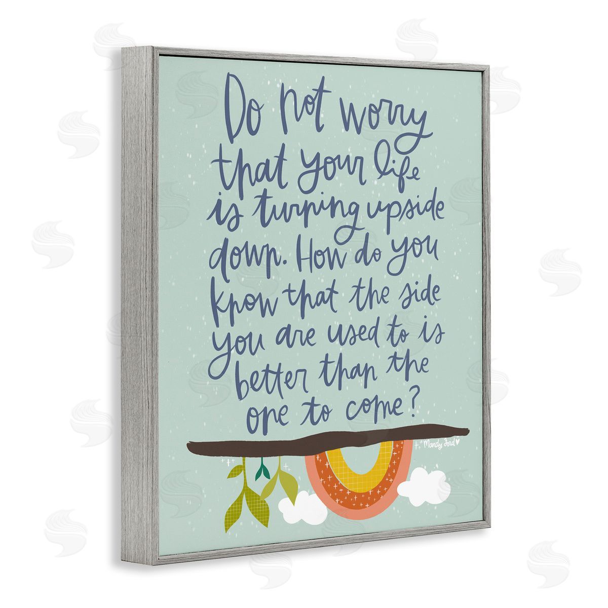 Hopeful Encouraging Phrase Grey Frame Print Wall Art, Home Decor by Mandy Ford Art + Illustration