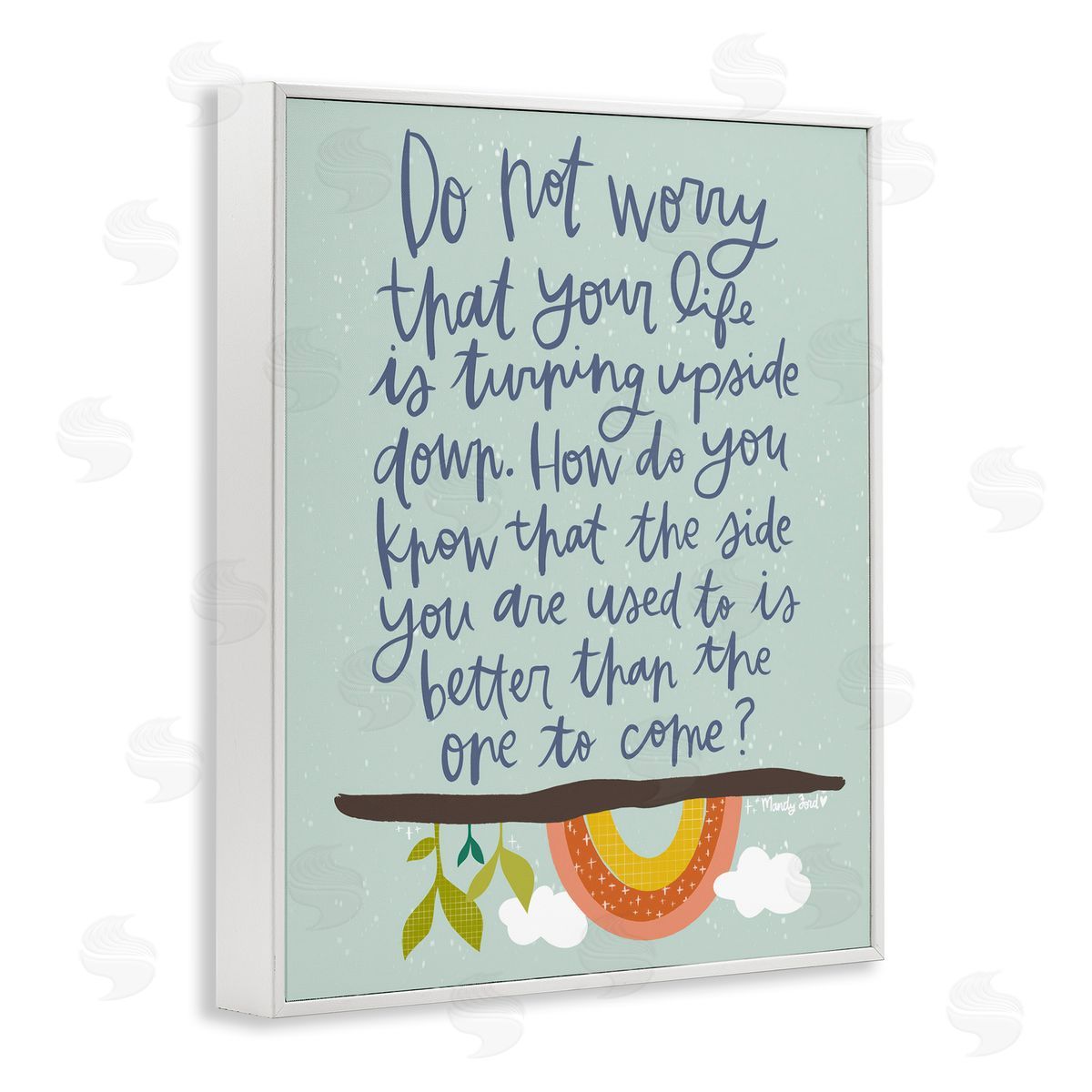 Hopeful Encouraging Phrase White Frame Print Wall Art, Home Decor by Mandy Ford Art + Illustration
