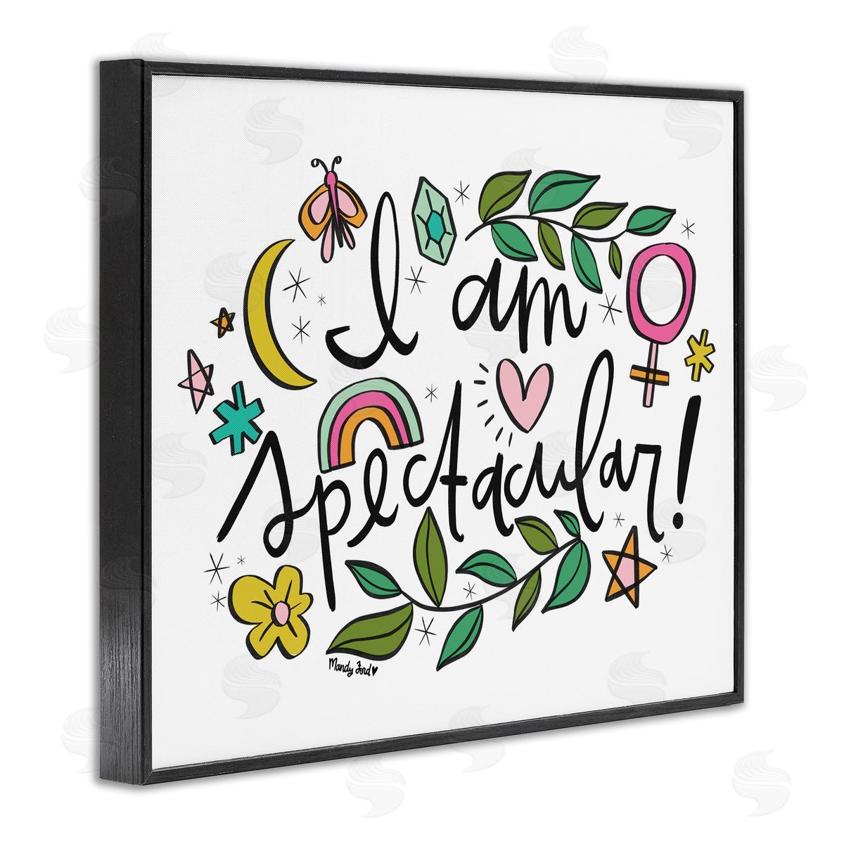 Motivational I Am Spectacular Black Frame Print Wall Art, Home Decor by Mandy Ford Art + Illustration