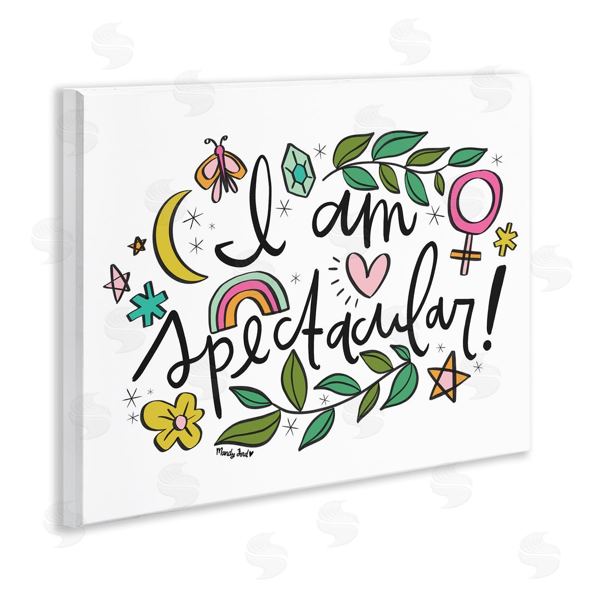 Motivational I Am Spectacular Wood Plaque Wall Art, Home Decor by Mandy Ford Art + Illustration