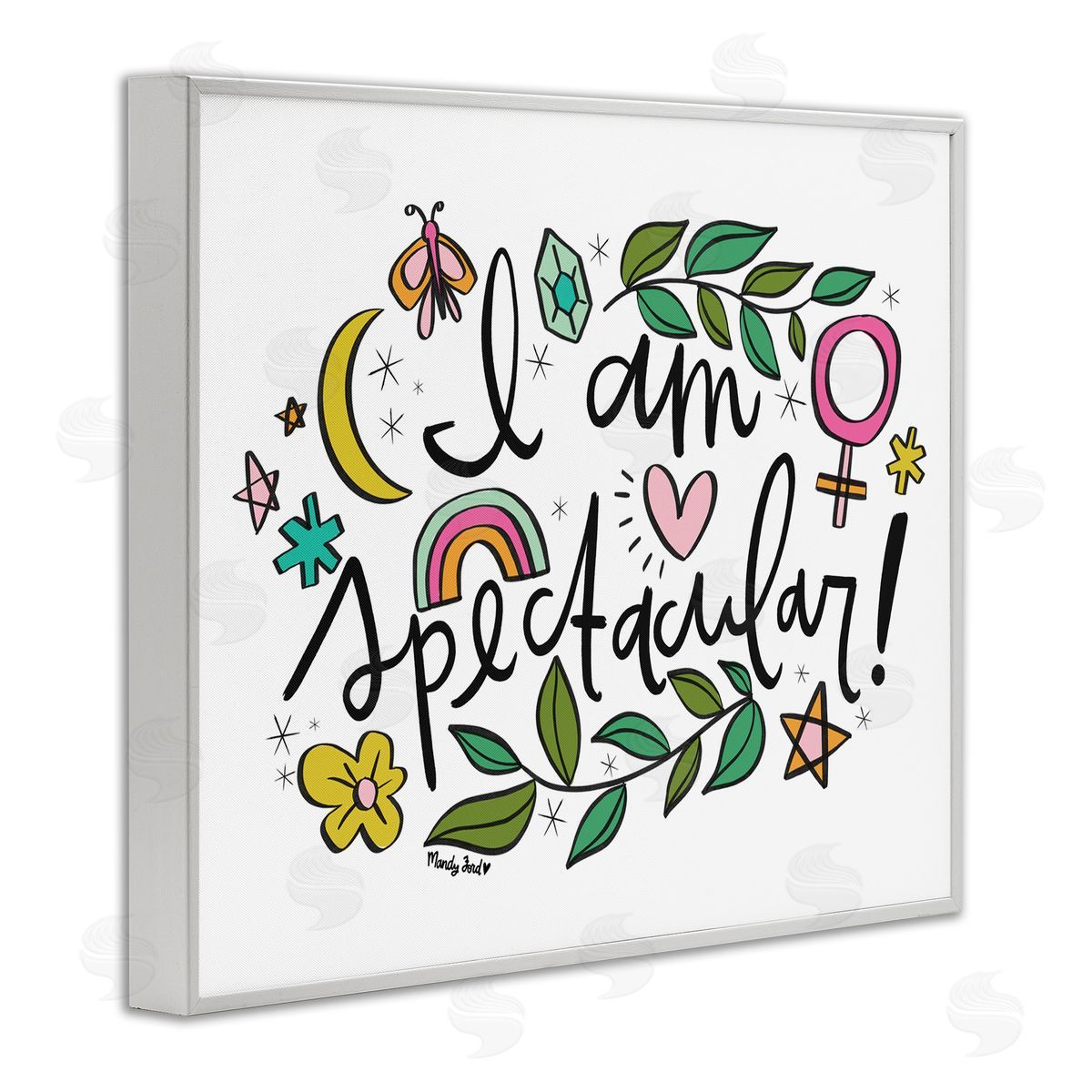 Motivational I Am Spectacular White Frame Print Wall Art, Home Decor by Mandy Ford Art + Illustration