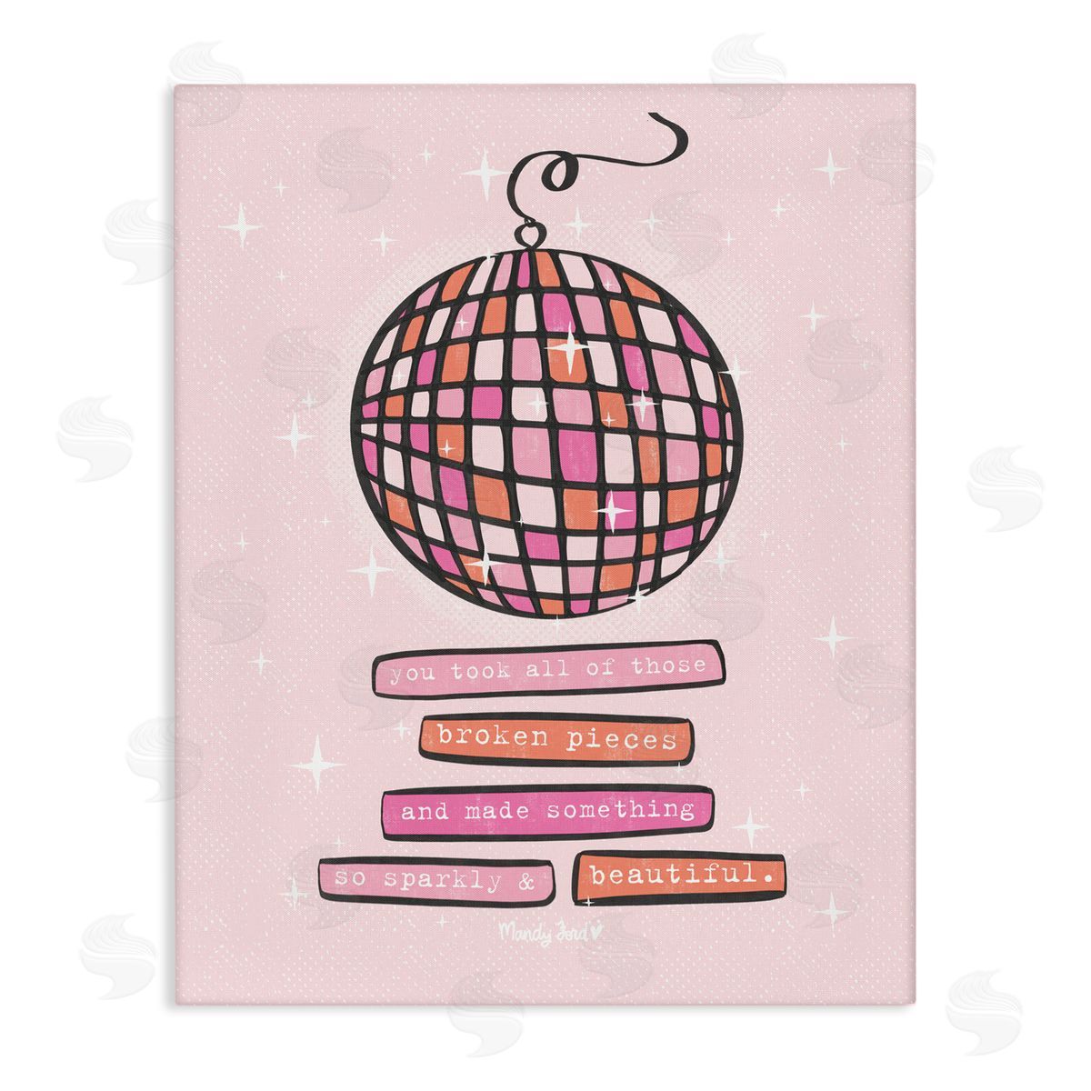 Sparkly & Beautiful Inspirational Canvas Wall Art, Home Decor by Mandy Ford Art + Illustration