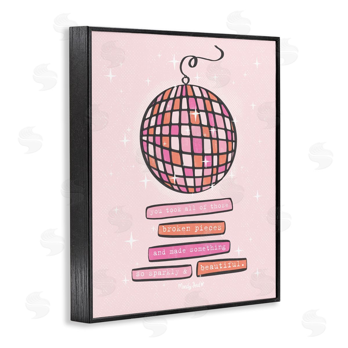 Sparkly & Beautiful Inspirational Black Frame Print Wall Art, Home Decor by Mandy Ford Art + Illustration