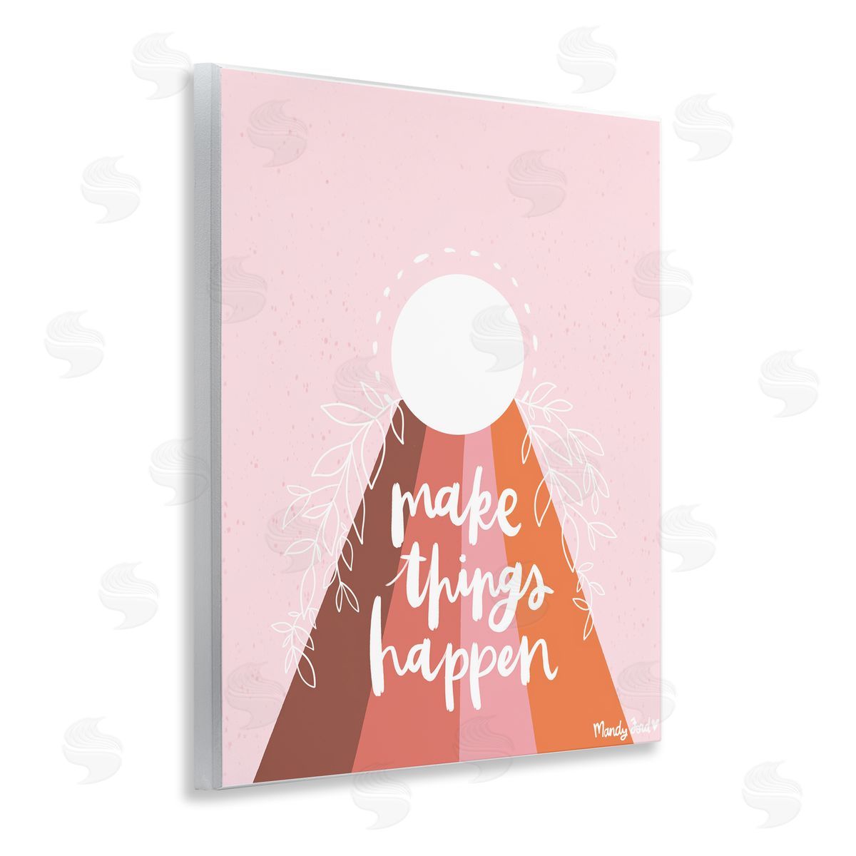 Minimal Make Things Happen Wood Plaque Wall Art, Home Decor by Mandy Ford Art + Illustration