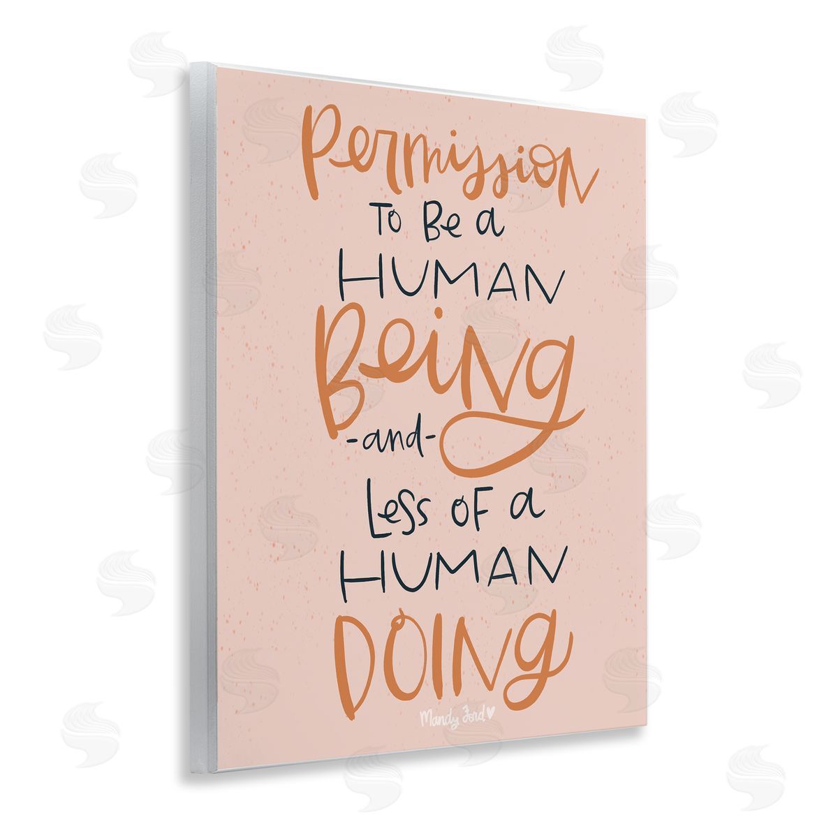 Permission To Be Human Wood Plaque Wall Art, Home Decor by Mandy Ford Art + Illustration