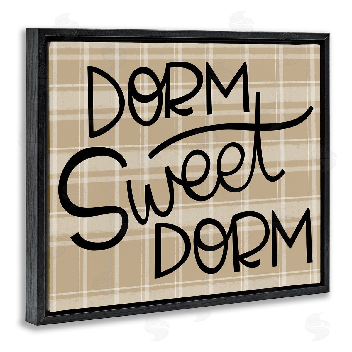 Sweet Dorm on Plaid Black Floating Frame Canvas Wall Art, Home Decor by Mandy Ford Art + Illustration