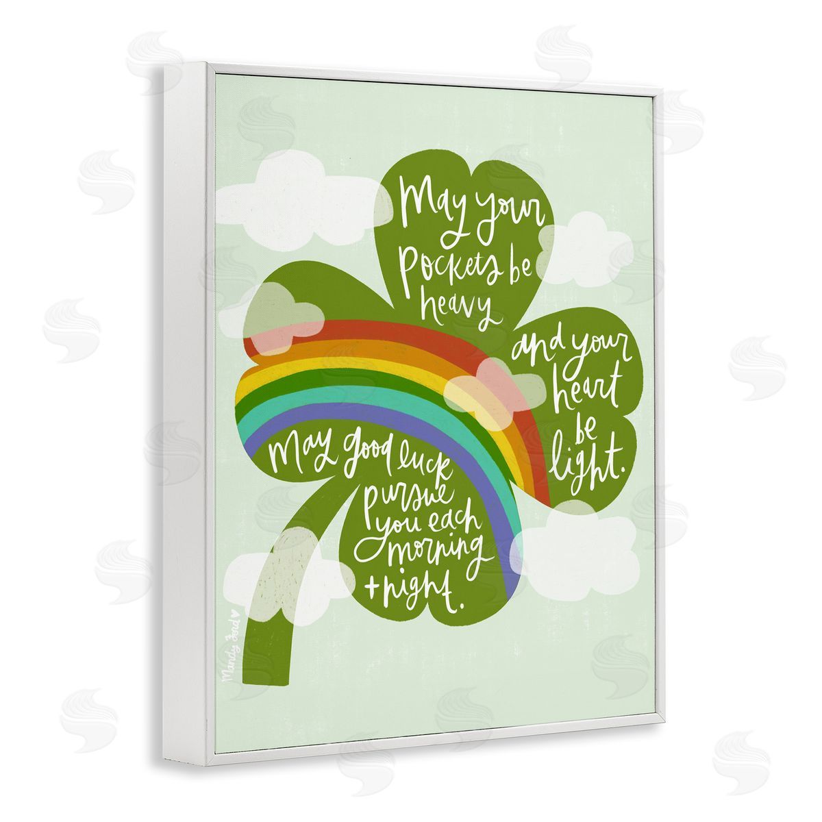 Uplifting Good Luck Rhyme White Frame Print Wall Art, Home Decor by Mandy Ford Art + Illustration