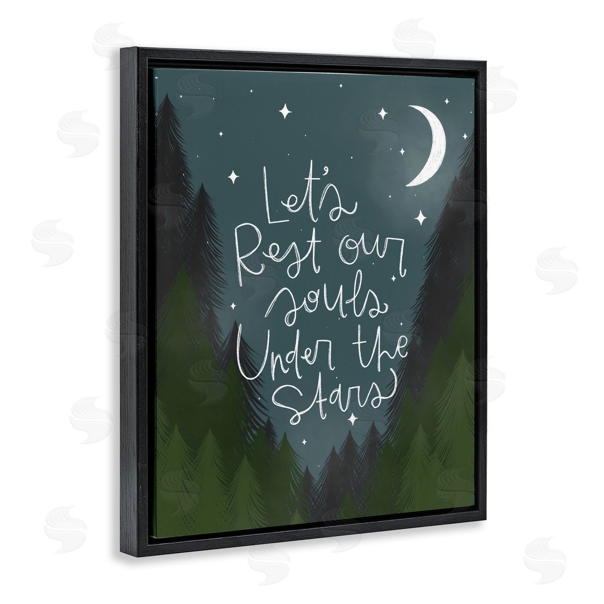 Rest Our Souls Under Stars Black Floating Frame Canvas Wall Art, Home Decor by Mandy Ford Art + Illustration
