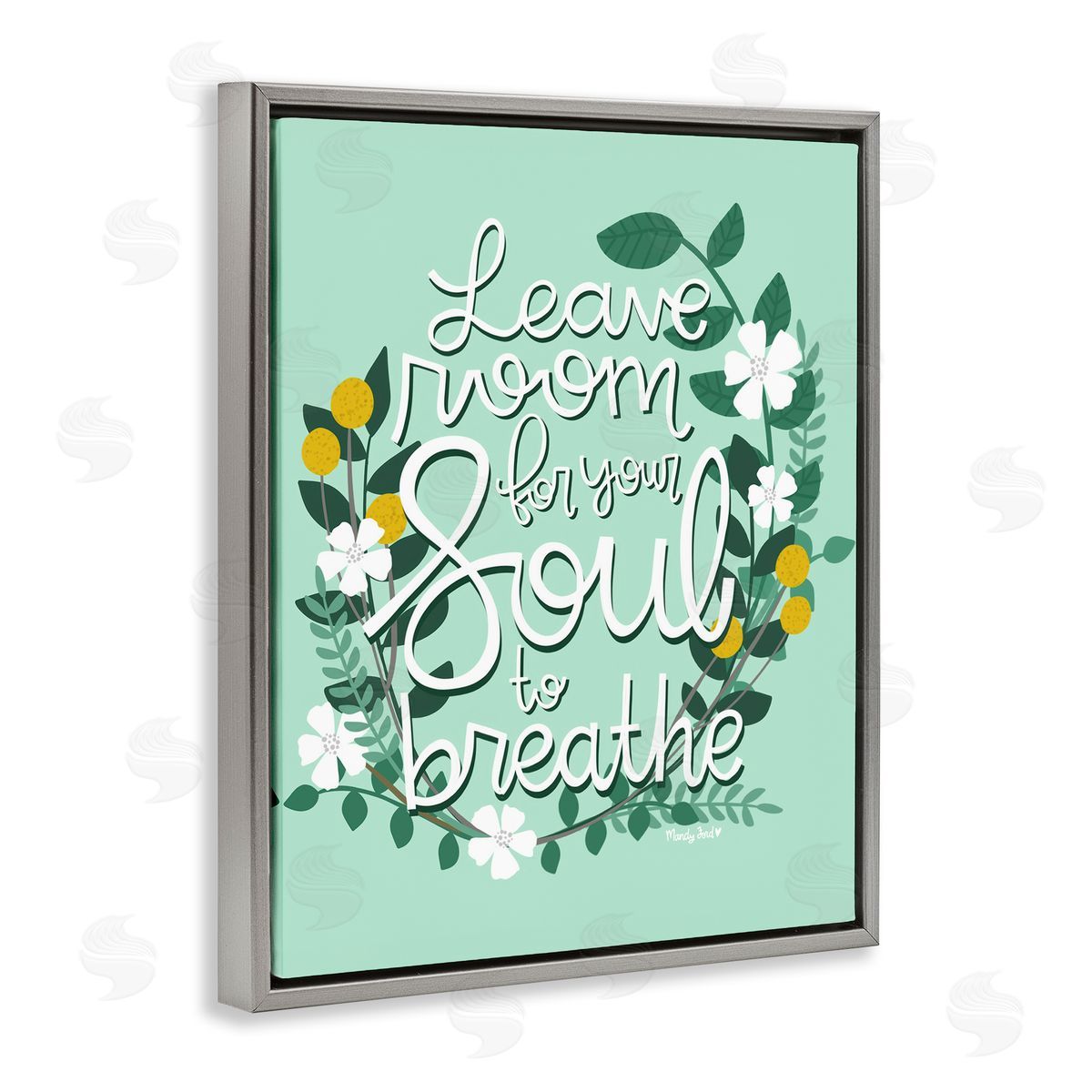 Room For Soul To Breathe Grey Floating Frame Canvas Wall Art, Home Decor by Mandy Ford Art + Illustration