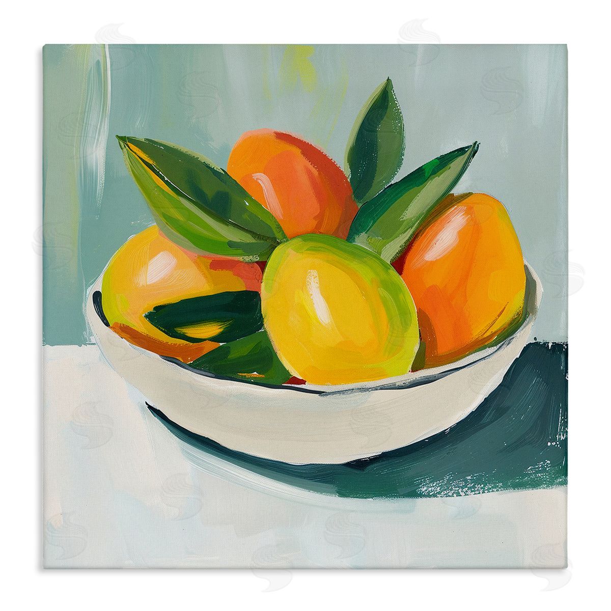 Bowl of Citrus Fruit Canvas Wall Art, Home Decor by Walker Noble