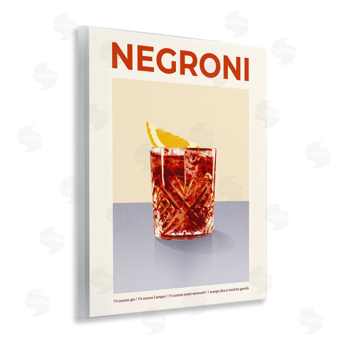 Negroni Classic Cocktail Wood Plaque Wall Art, Home Decor by Victoria Barnes