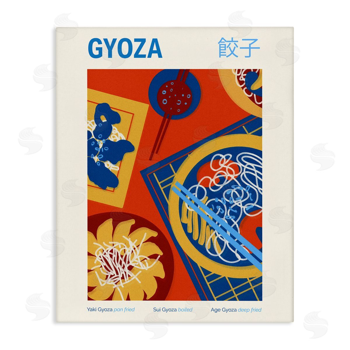 Japanese Gyoza Meal Canvas Wall Art, Home Decor by Victoria Barnes