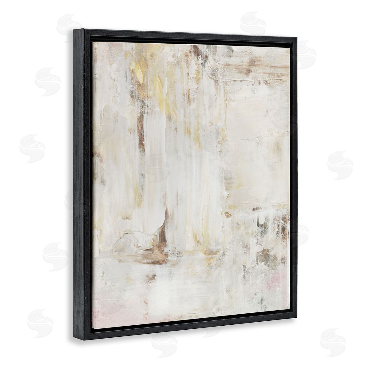 Natural Muted Abstract Black Floating Frame Canvas Wall Art, Home Decor by Victoria Barnes