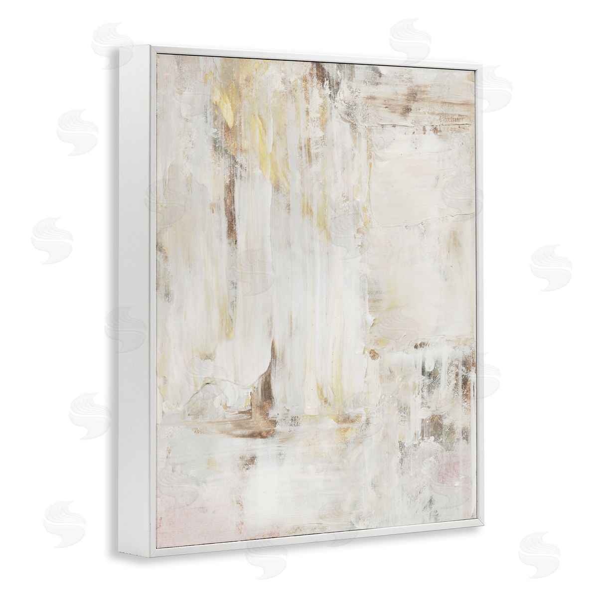 Natural Muted Abstract White Frame Print Wall Art, Home Decor by Victoria Barnes