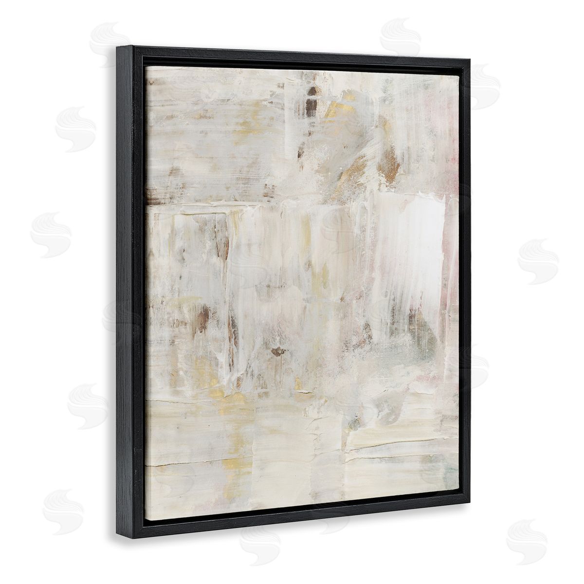 Natural Abstract Pattern Black Floating Frame Canvas Wall Art, Home Decor by Victoria Barnes