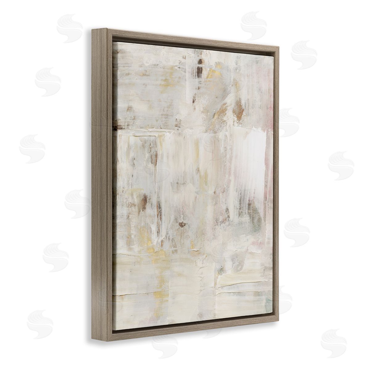 Natural Abstract Pattern Brown Floating Frame Canvas Wall Art, Home Decor by Victoria Barnes