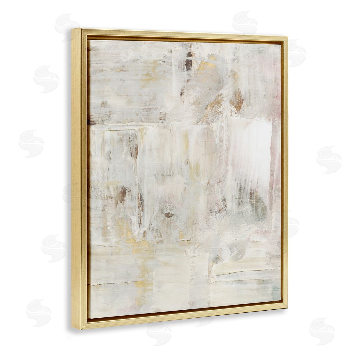 Natural Abstract Pattern Gold Floating Frame Canvas Wall Art, Home Decor by Victoria Barnes