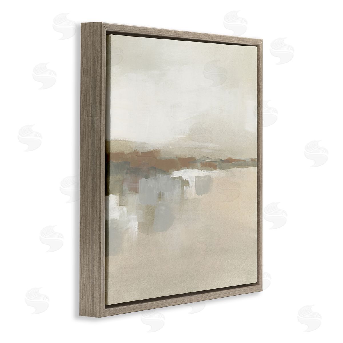 Southwestern Dunes Abstraction Brown Floating Frame Canvas Wall Art, Home Decor by June Erica Vess
