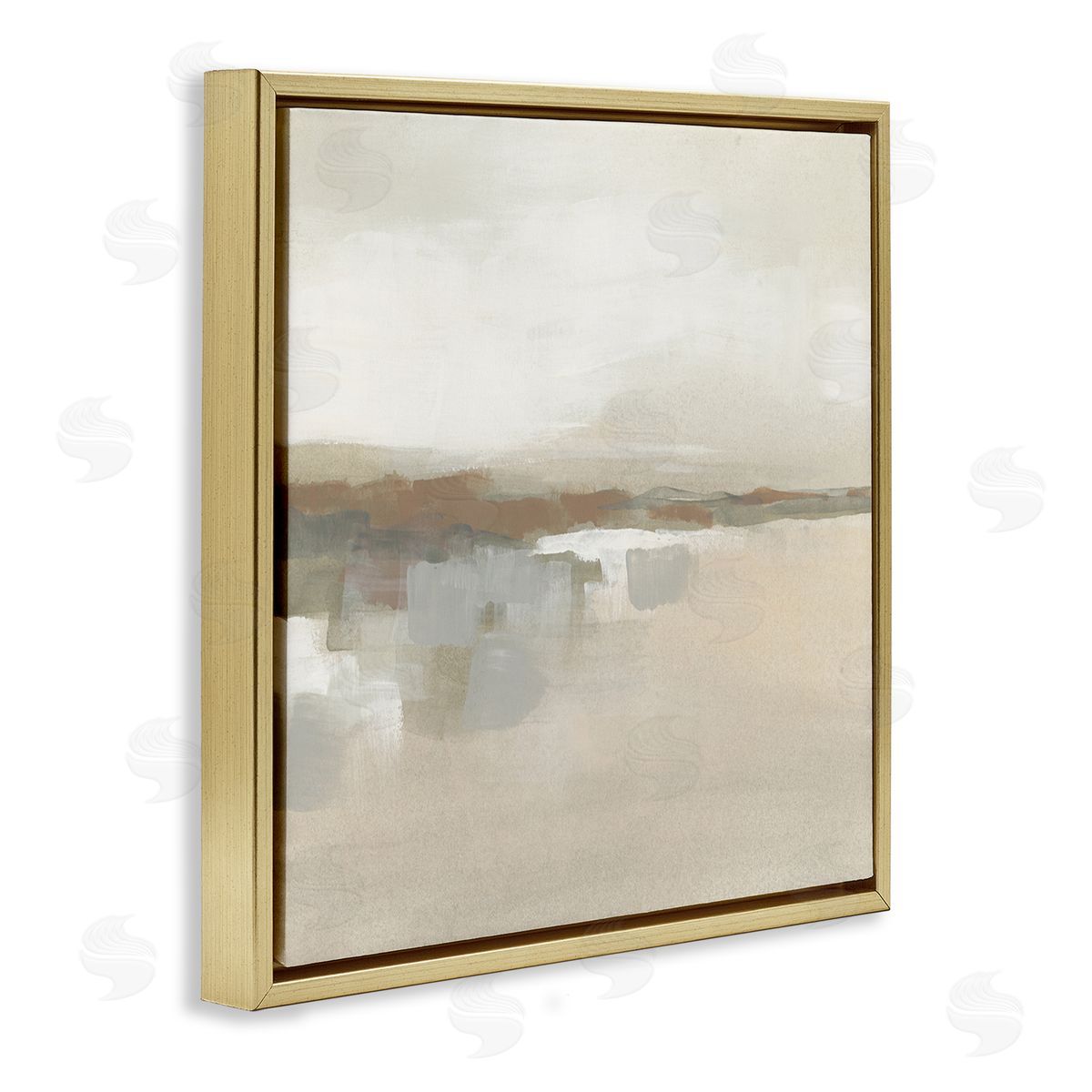 Southwestern Dunes Abstraction Gold Floating Frame Canvas Wall Art, Home Decor by June Erica Vess