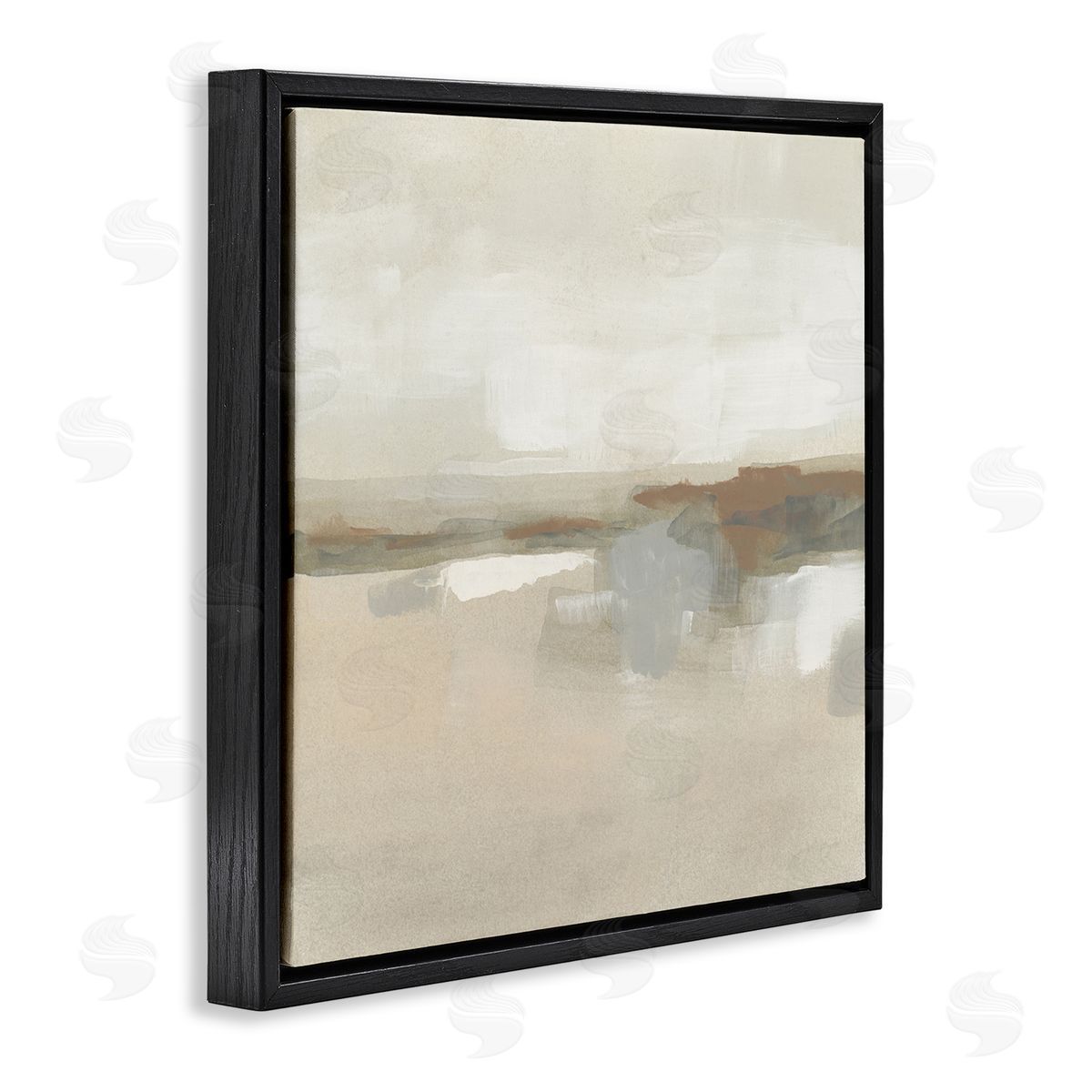 Abstract Neutral Land Black Floating Frame Canvas Wall Art, Home Decor by June Erica Vess