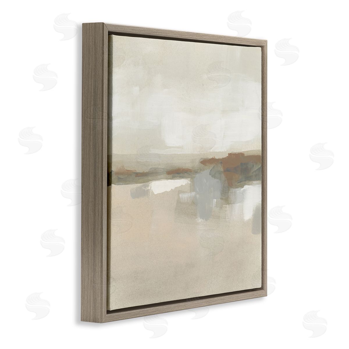 Abstract Neutral Land Brown Floating Frame Canvas Wall Art, Home Decor by June Erica Vess