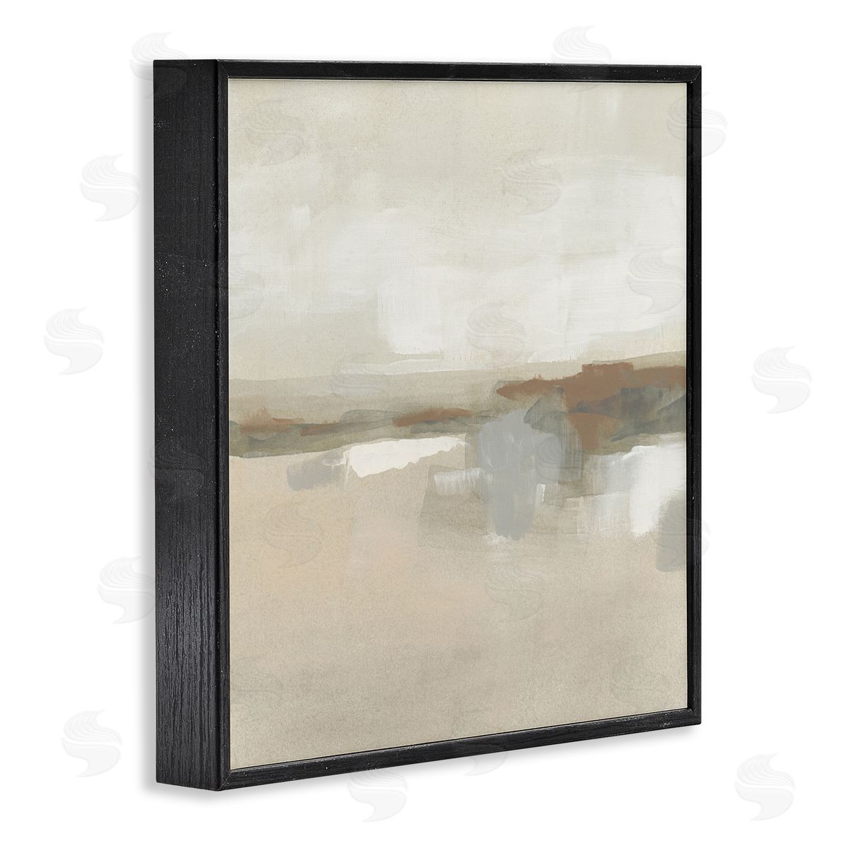 Abstract Neutral Land Black Frame Print Wall Art, Home Decor by June Erica Vess