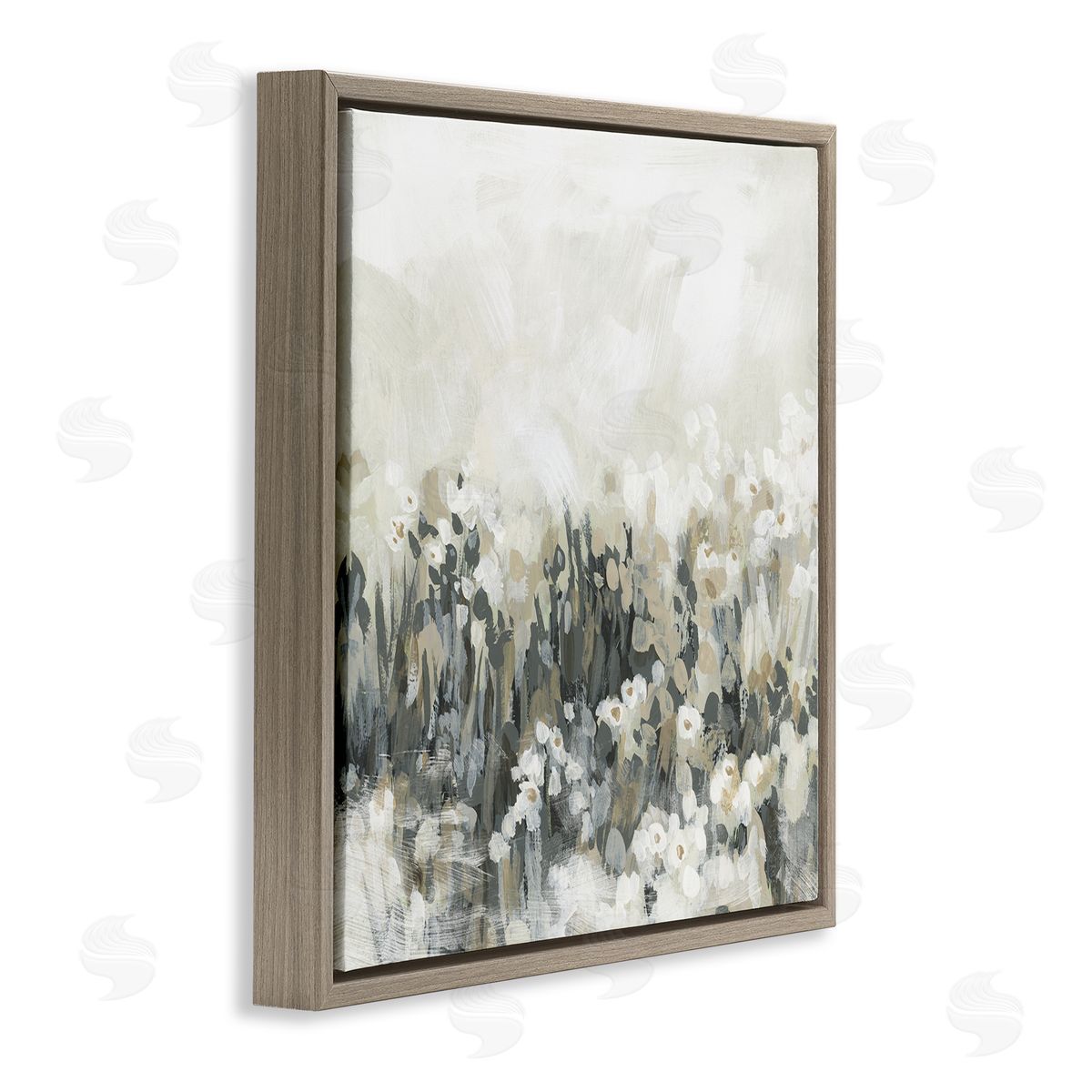 Grey & Beige Landscape Brown Floating Frame Canvas Wall Art, Home Decor by June Erica Vess