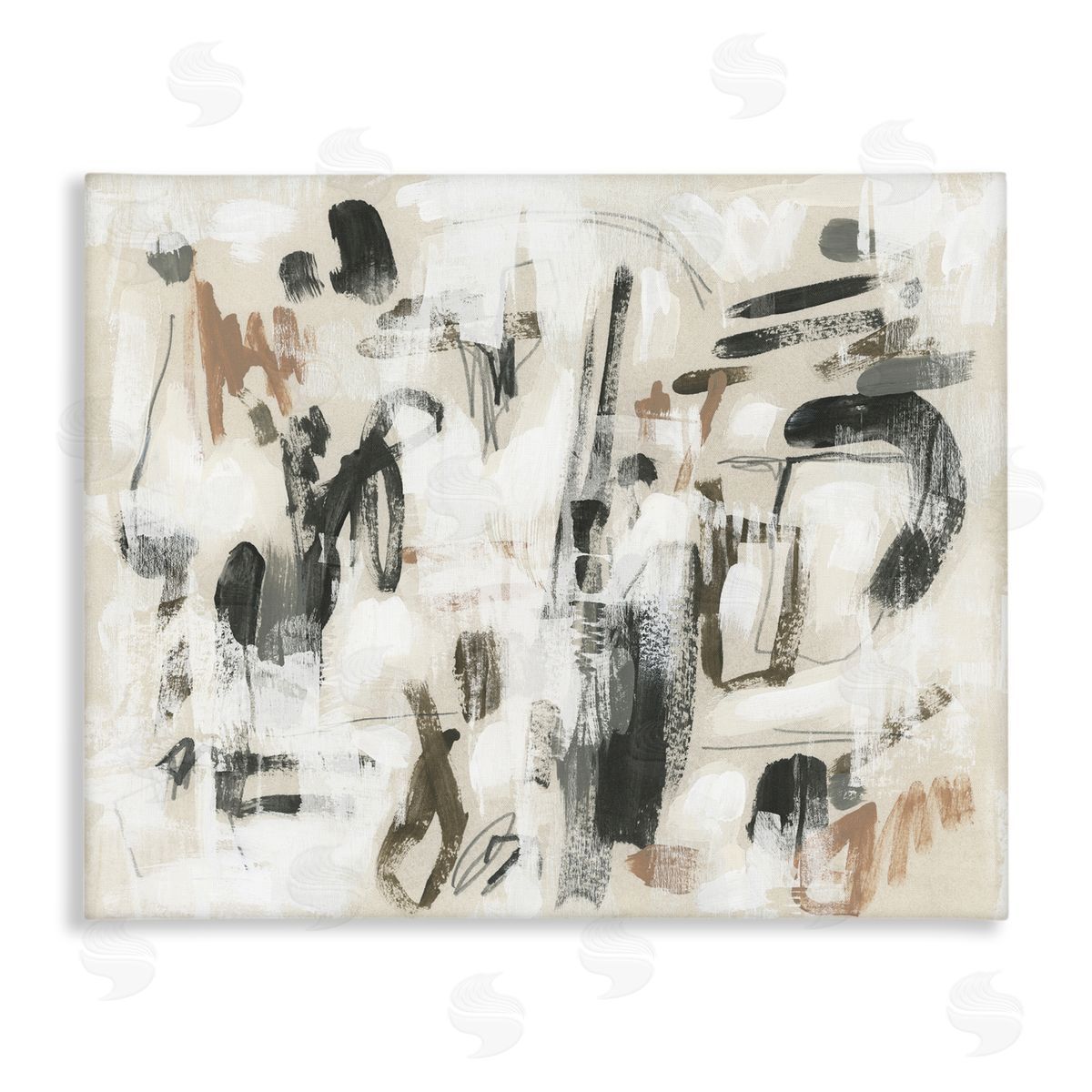 Chaotic Earthy Strokes Canvas Wall Art, Home Decor by June Erica Vess