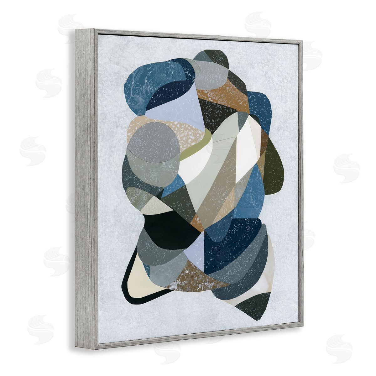 Fluid Movement Geometrics Grey Frame Print Wall Art, Home Decor by Coco Good