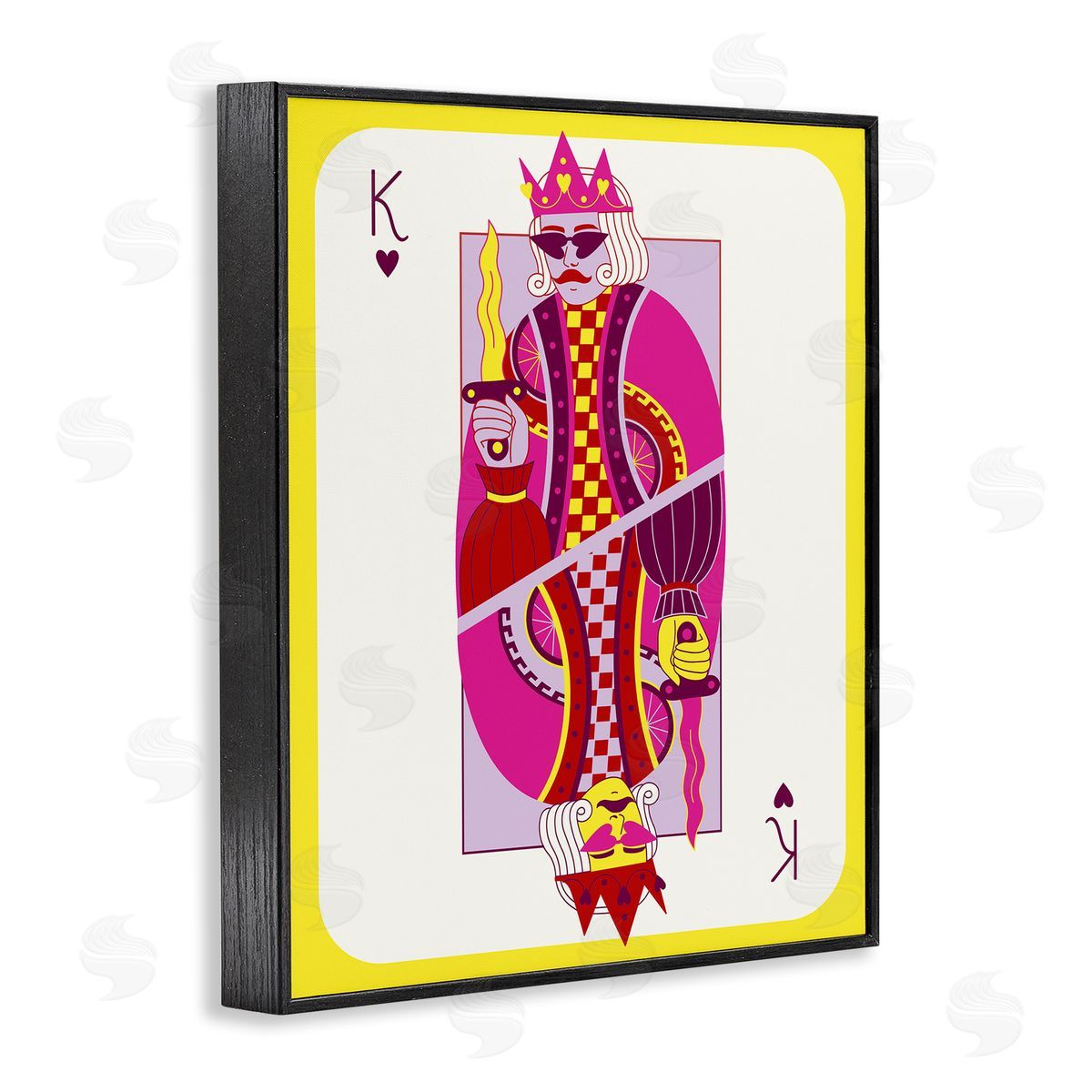 Bright Trendy King Card Black Frame Print Wall Art, Home Decor by Grace Popp