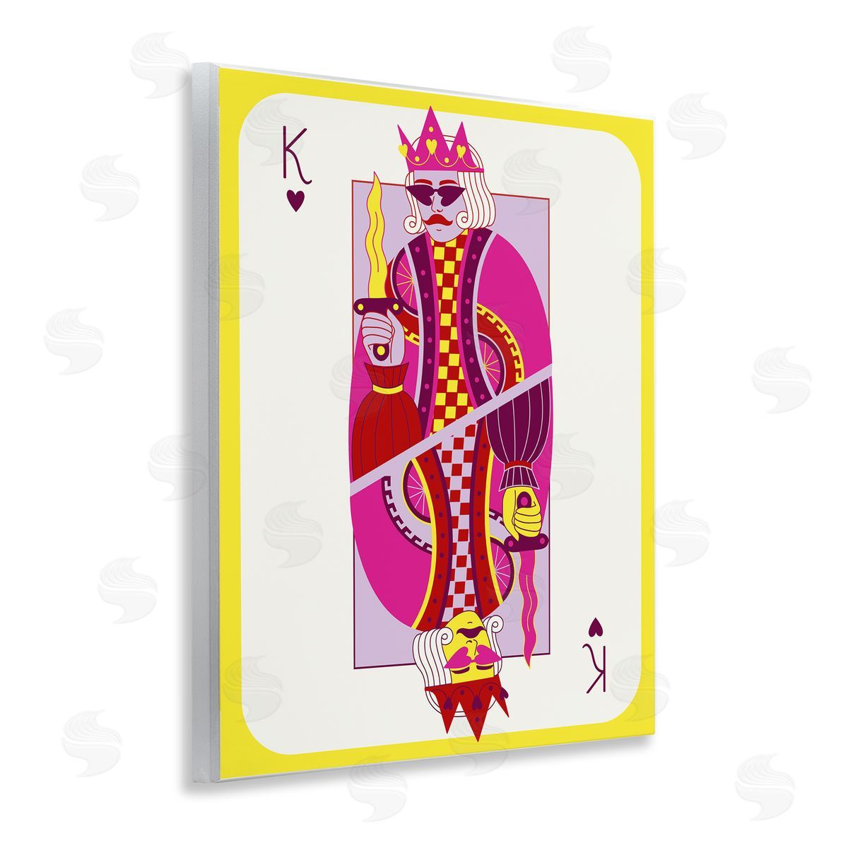 Bright Trendy King Card Wood Plaque Wall Art, Home Decor by Grace Popp