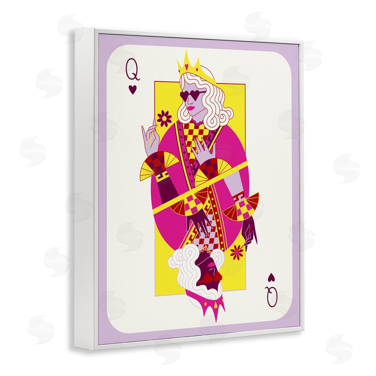 Trendy Queen Card White Frame Print Wall Art, Home Decor by Grace Popp