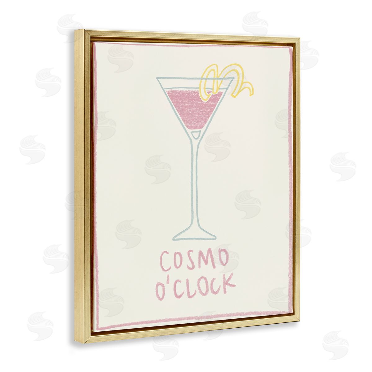 Minimal Cosmo O'Clock Gold Floating Frame Canvas Wall Art, Home Decor by Grace Popp