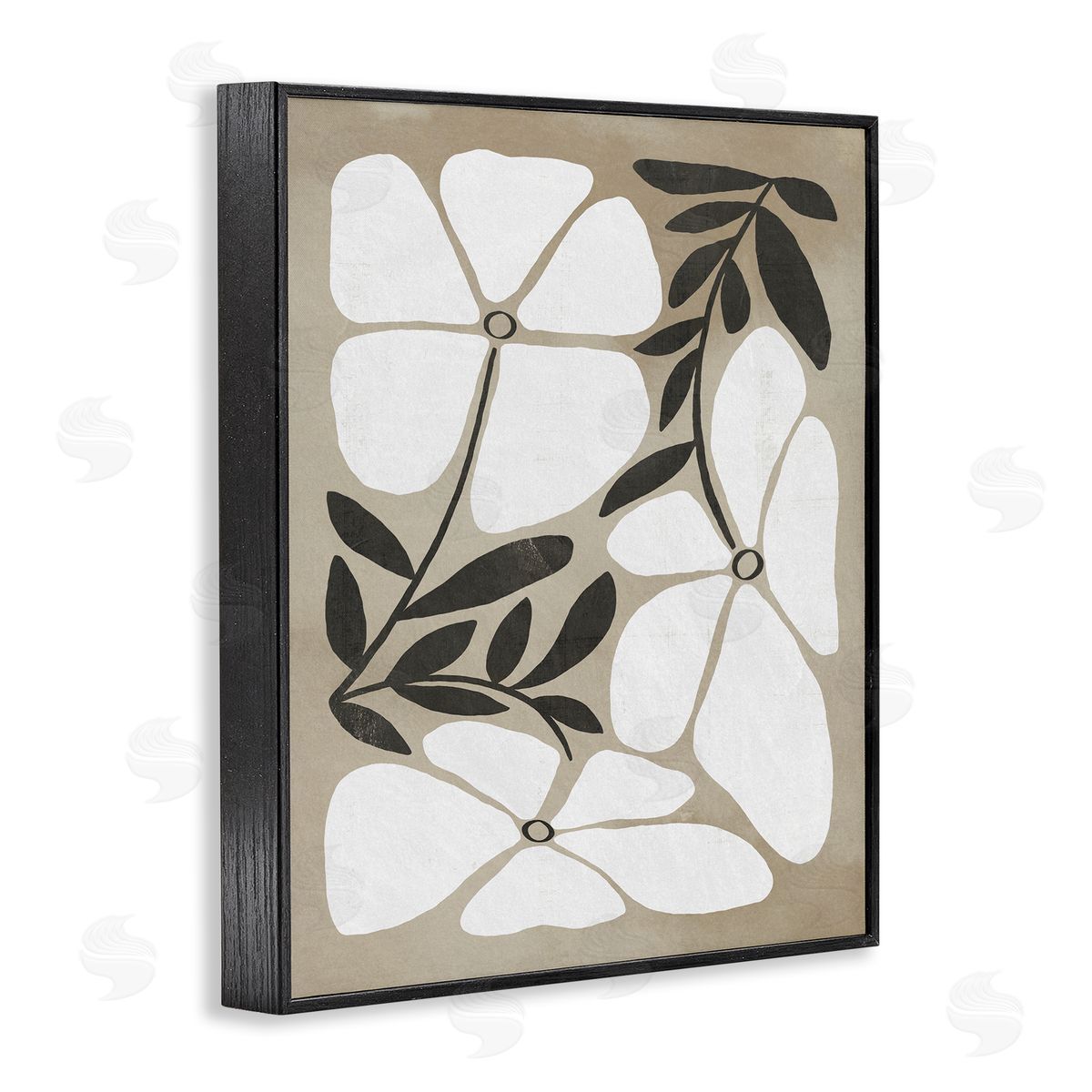 Boho Flowers Trio Black Frame Print Wall Art, Home Decor by Victoria Barnes