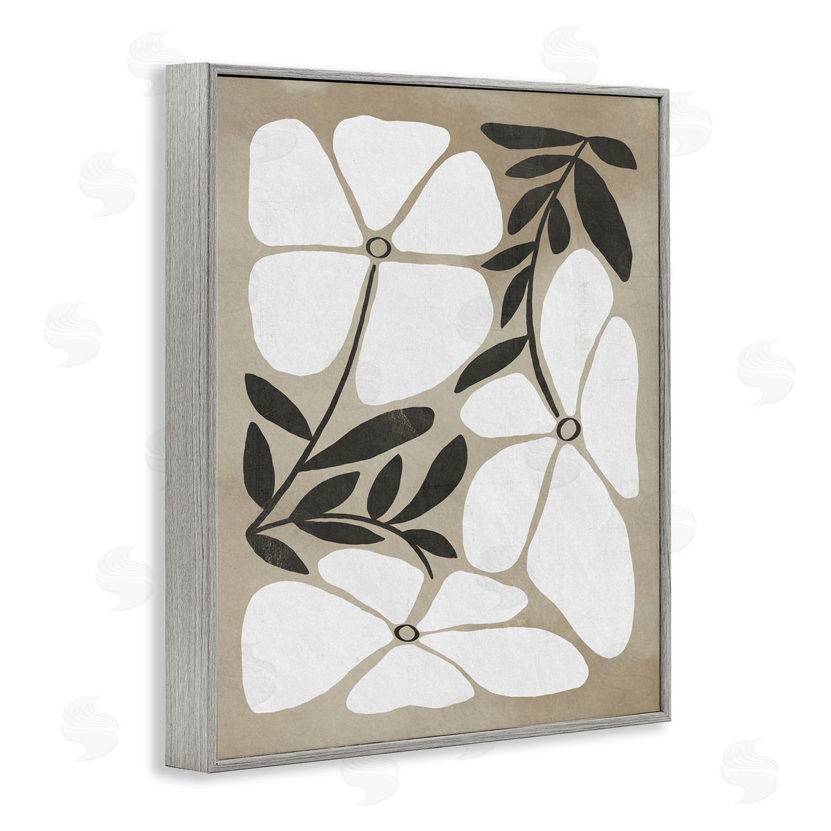 Boho Flowers Trio Grey Frame Print Wall Art, Home Decor by Victoria Barnes