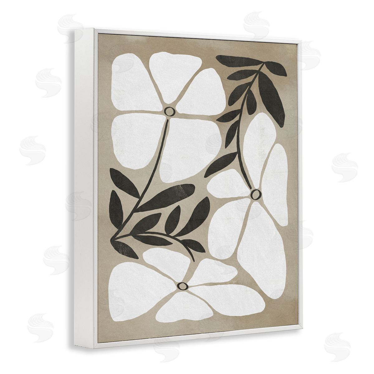 Boho Flowers Trio White Frame Print Wall Art, Home Decor by Victoria Barnes