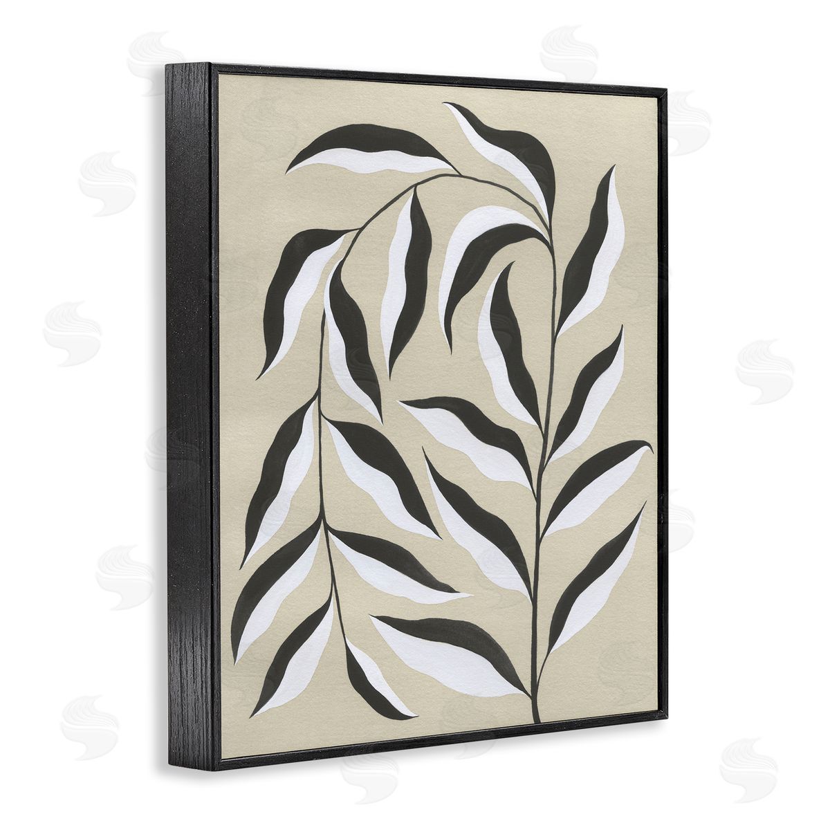 Natural Curved Vegetation Black Frame Print Wall Art, Home Decor by Grace Popp