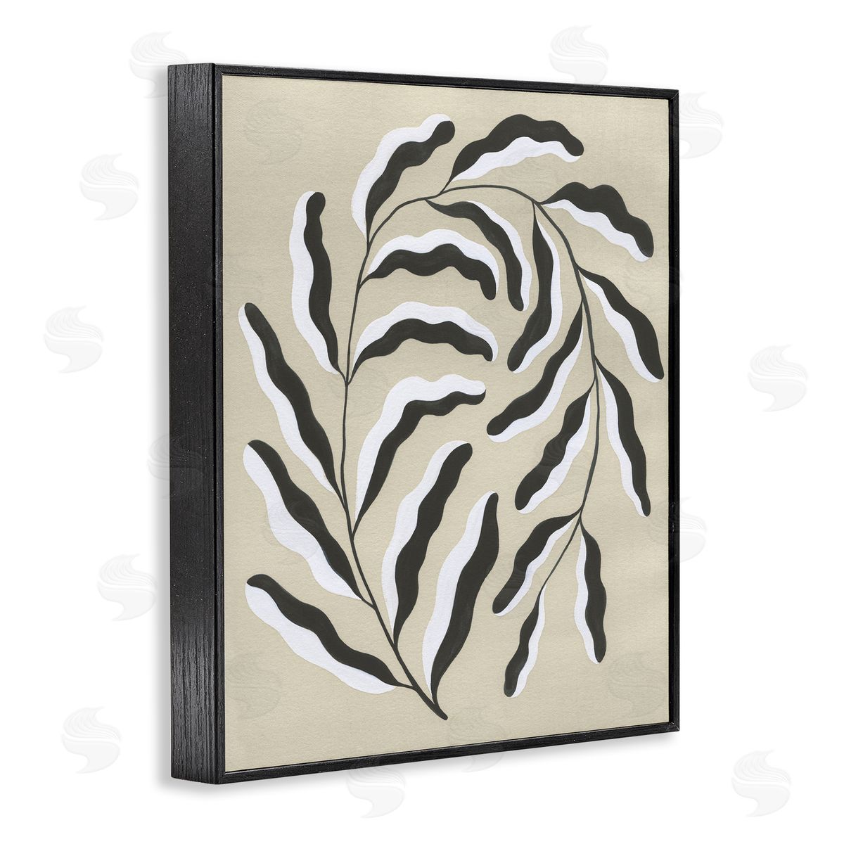 Curved Blooming Botanical Black Frame Print Wall Art, Home Decor by Grace Popp