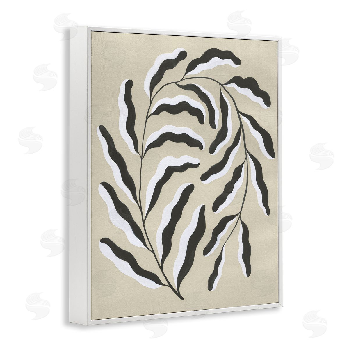 Curved Blooming Botanical White Frame Print Wall Art, Home Decor by Grace Popp