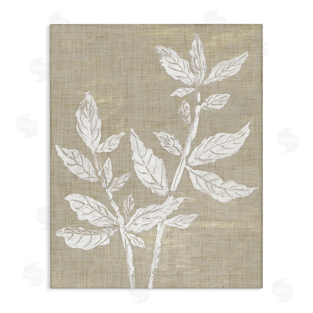 Boho Leaves on Natural Pattern Canvas Wall Art, Home Decor by Melissa Wang