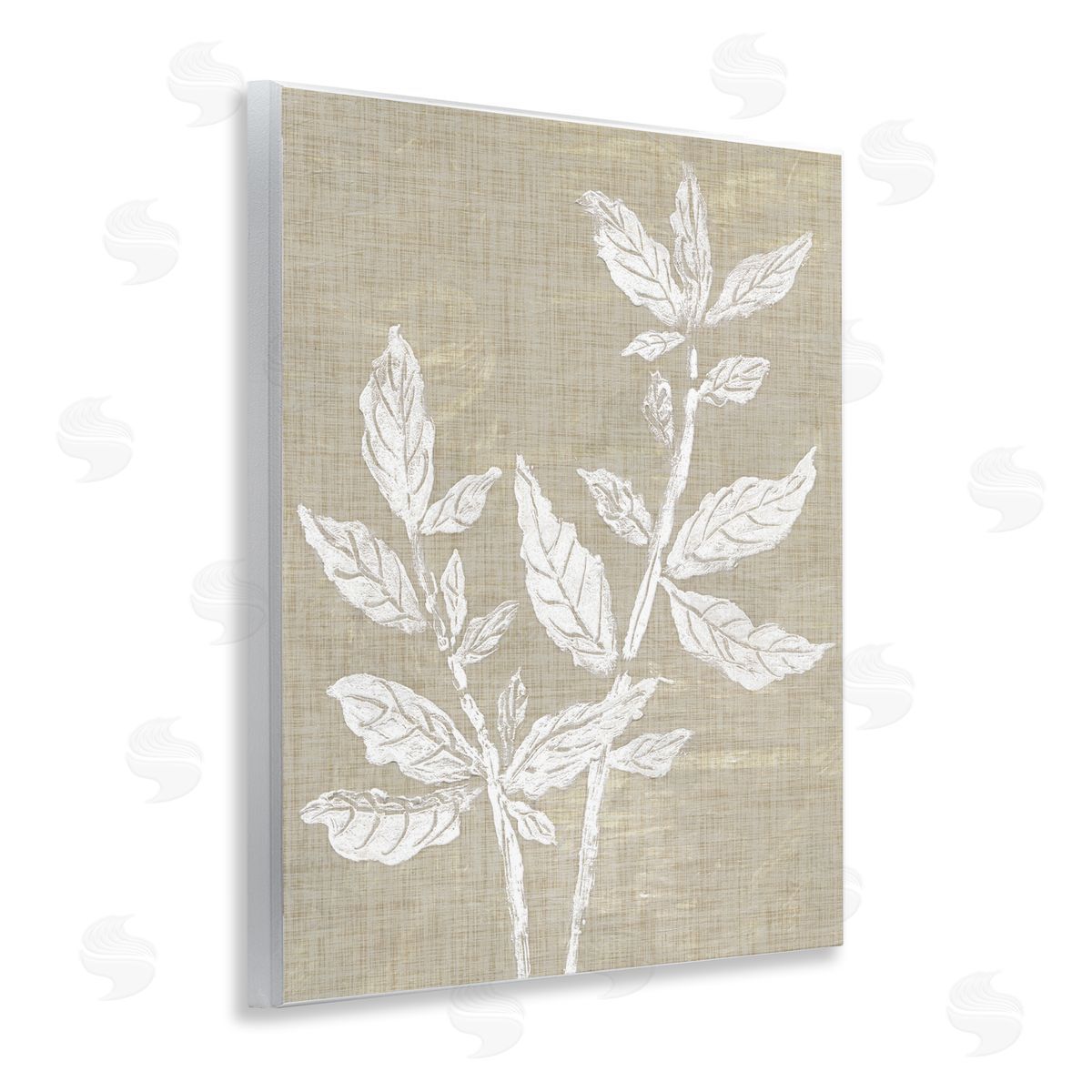 Boho Leaves on Natural Pattern Wood Plaque Wall Art, Home Decor by Melissa Wang
