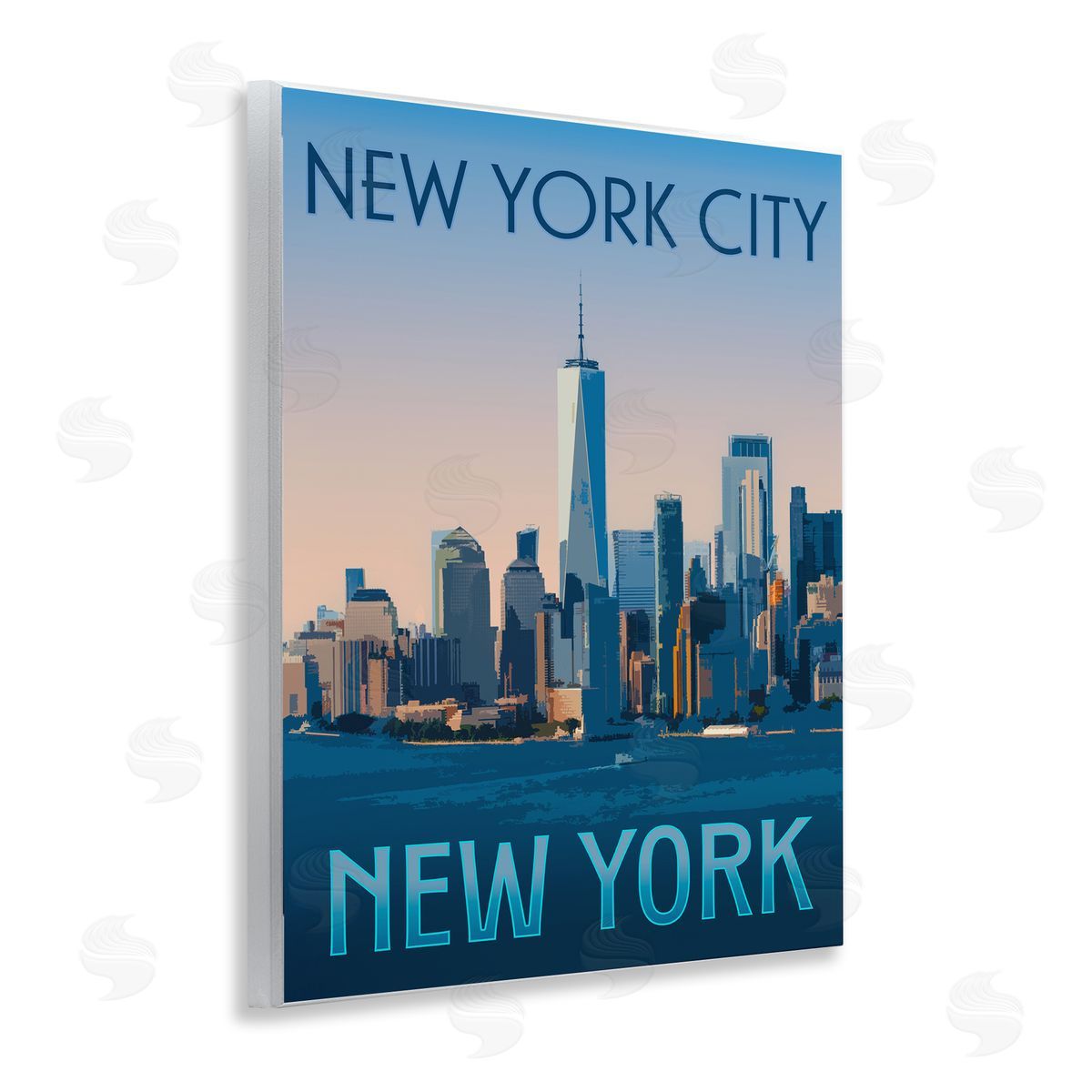 New York Landmark Skyline Wood Plaque Wall Art, Home Decor by Victoria Barnes