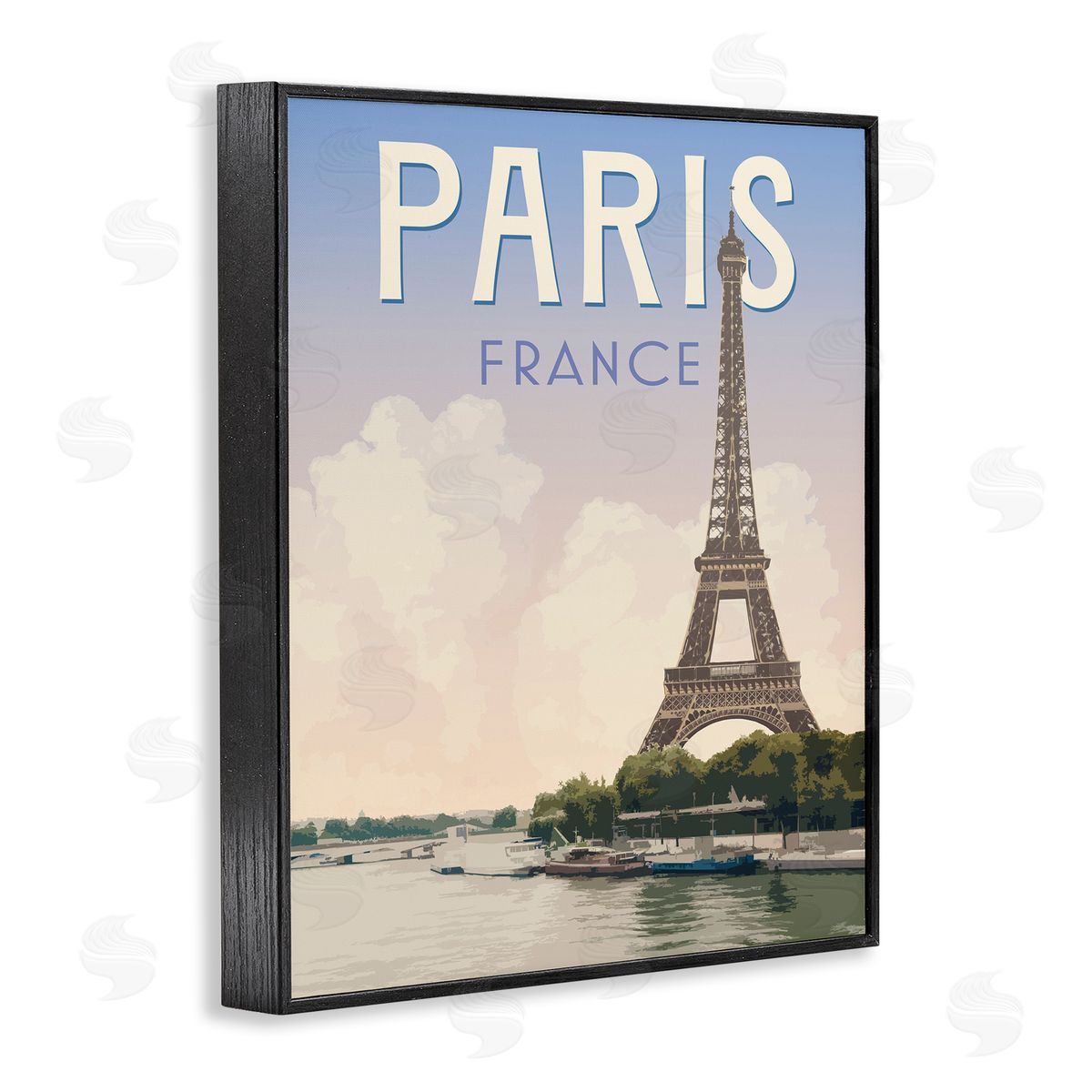 Paris Tower Landmark Black Frame Print Wall Art, Home Decor by Victoria Barnes