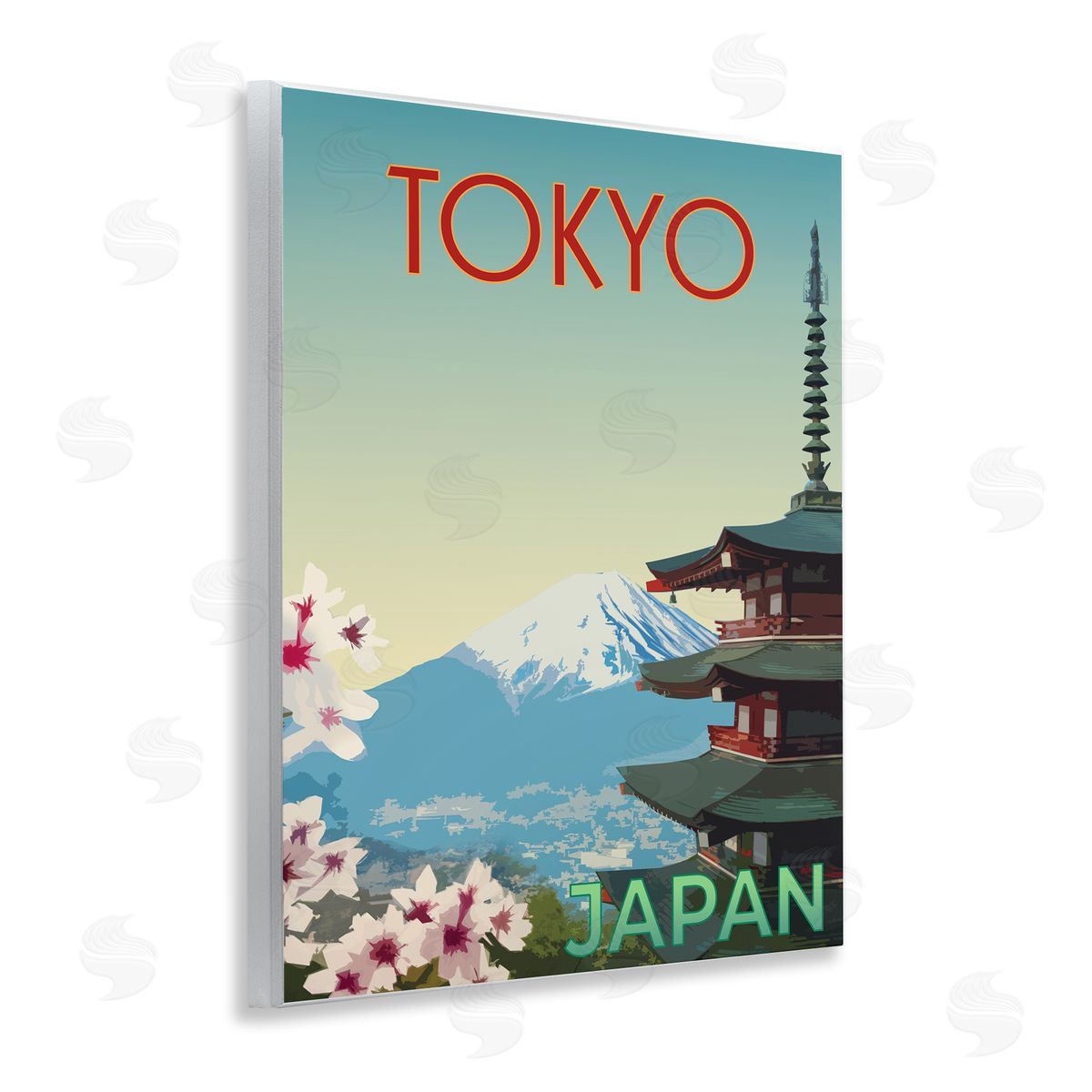Vintage Tokyo Scenery Wood Plaque Wall Art, Home Decor by Victoria Barnes