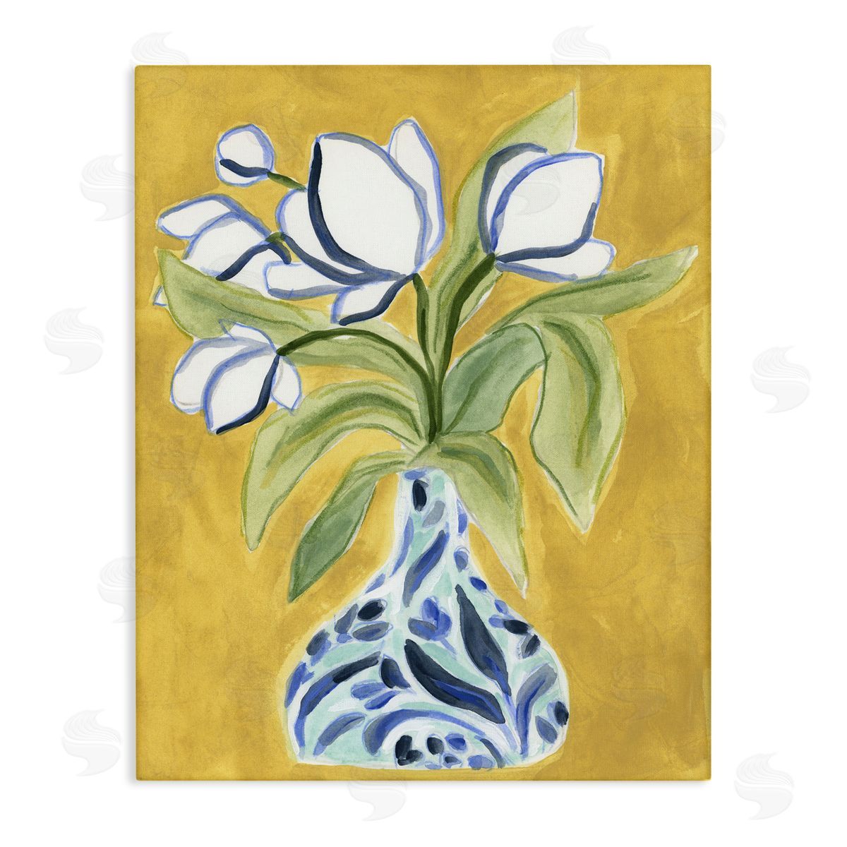 Bright Tulips in Vase Canvas Wall Art, Home Decor by June Erica Vess